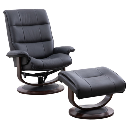 Parker Living Knight - Black Manual Reclining Swivel Chair and Ottoman