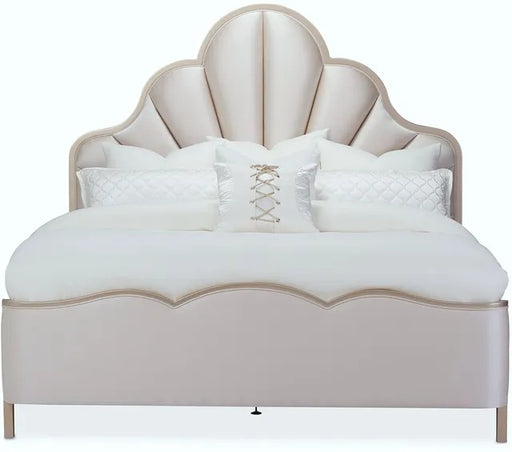 AICO Malibu Crest King Scalloped Panel Bed in Chardonnay image