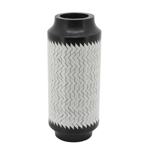 resin-14-h-chevron-vase-blk-white-1