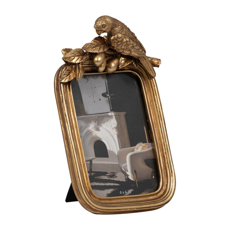 resin-4x6-bird-photo-frame-gold-2