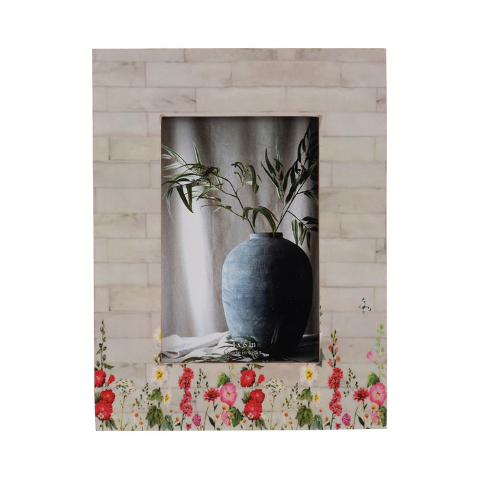 resin-4x6-pink-flower-field-photo-frame-multi-1