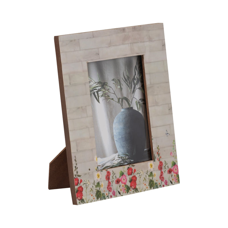 resin-4x6-pink-flower-field-photo-frame-multi-2
