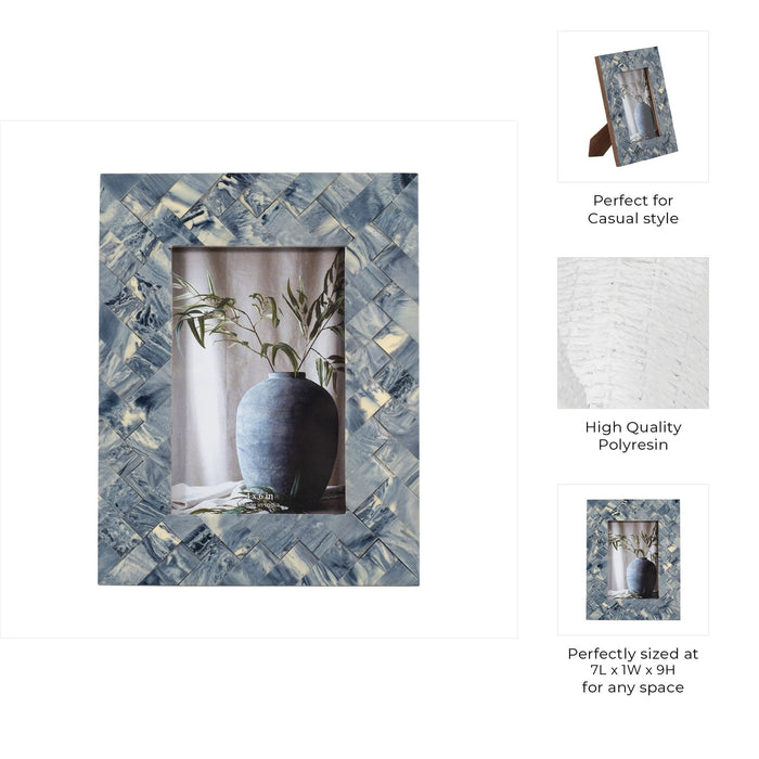 resin-4x6-woven-photo-frame-blue-ivory-8