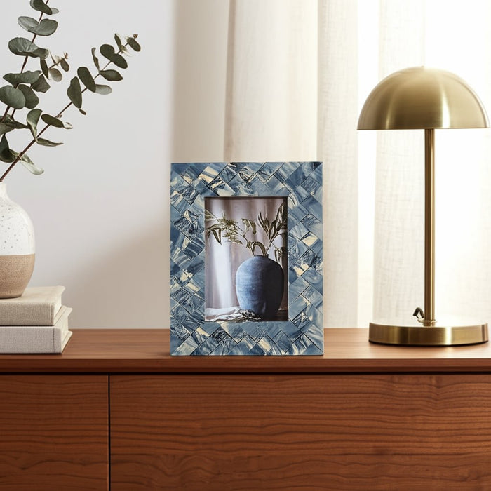 resin-4x6-woven-photo-frame-blue-ivory-9
