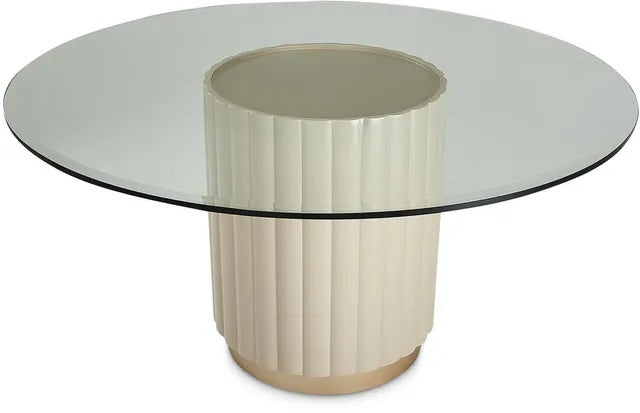AICO Malibu Crest Round Dining Table in Chardonnay
