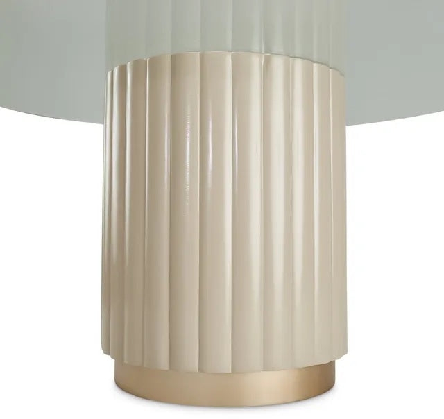 AICO Malibu Crest Round Dining Table in Chardonnay