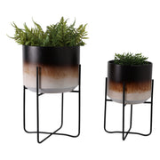 s-2-19-23-ombre-metal-planters-on-stands-brown-k-2