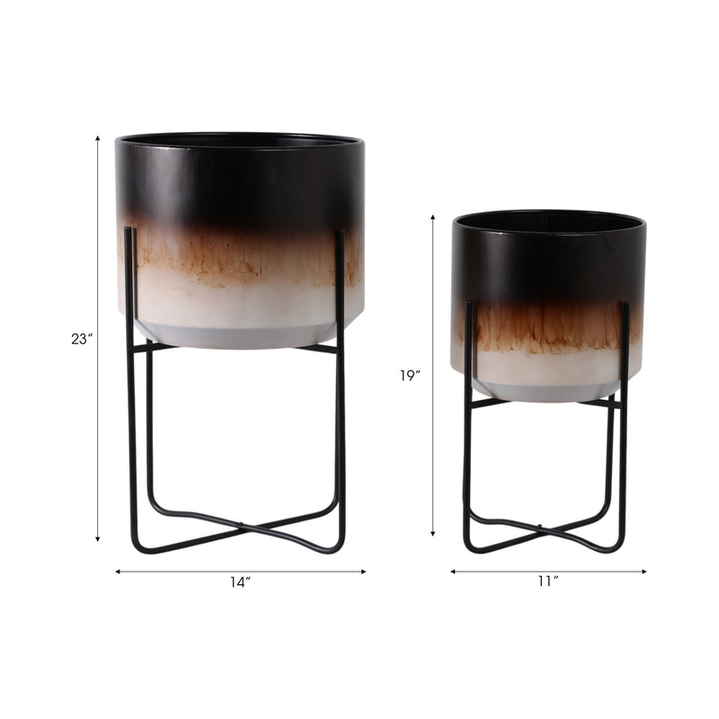 s-2-19-23-ombre-metal-planters-on-stands-brown-k-8