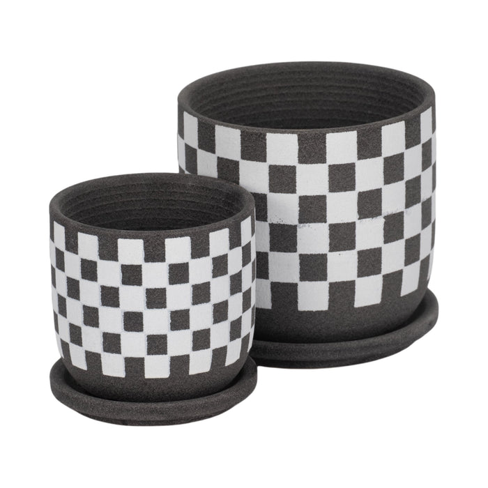 s-2-5-6-checkerboard-saucer-planters-black-white-4