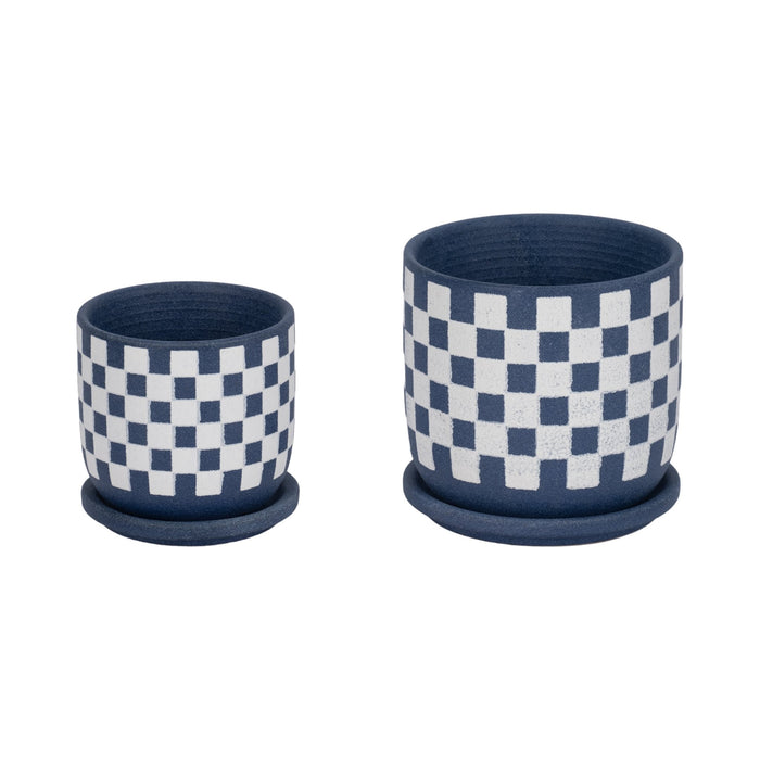 s-2-5-6-checkerboard-saucer-planters-blue-white-1