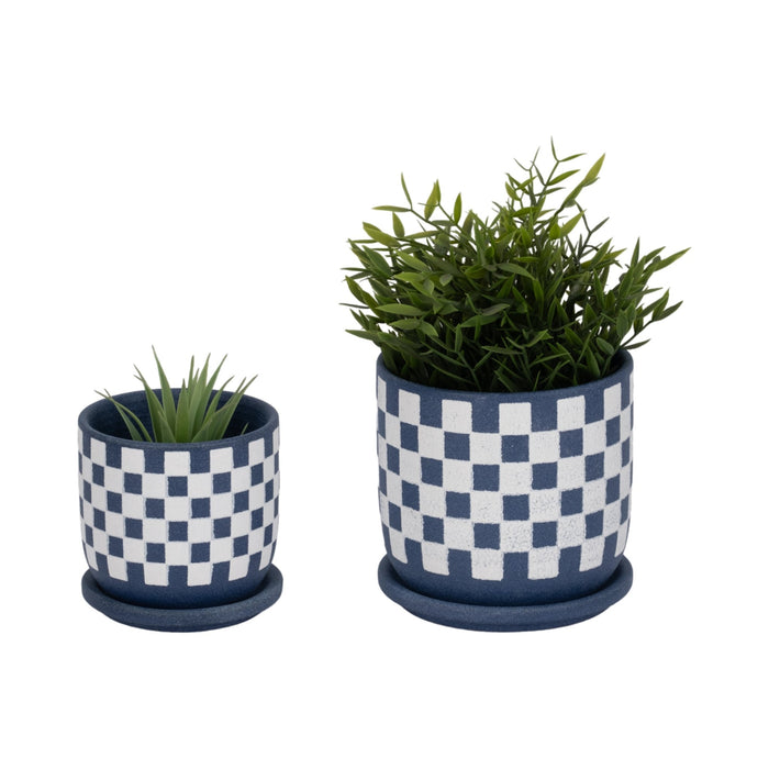 s-2-5-6-checkerboard-saucer-planters-blue-white-2