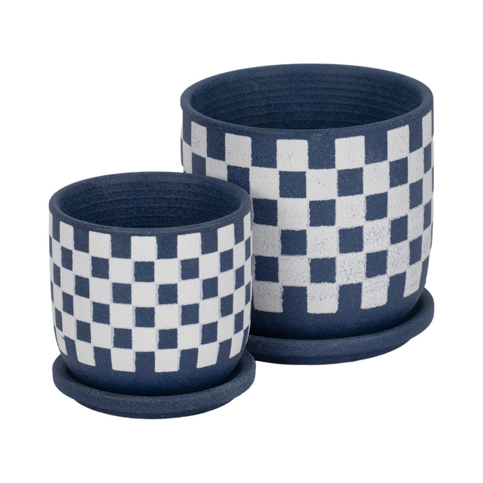 s-2-5-6-checkerboard-saucer-planters-blue-white-4