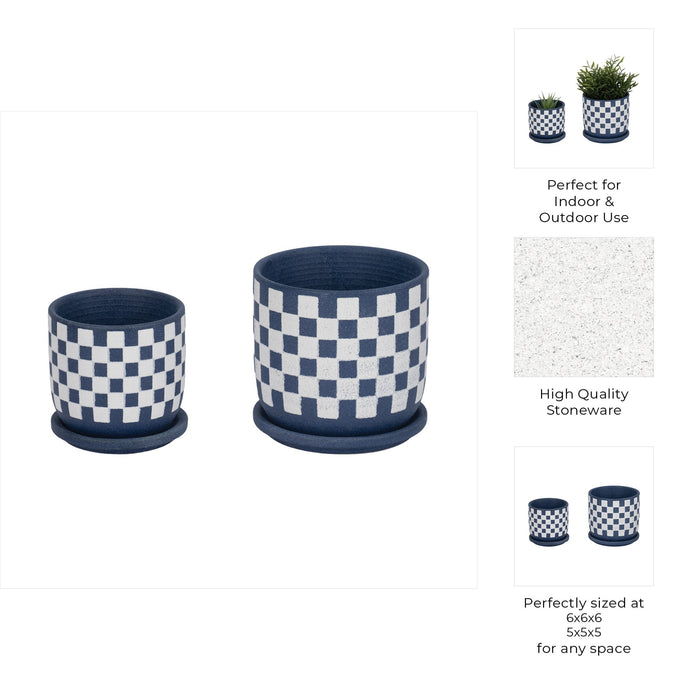 s-2-5-6-checkerboard-saucer-planters-blue-white-8