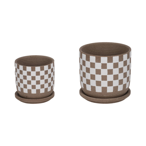 s-2-5-6-checkerboard-saucer-planters-white-tan-1