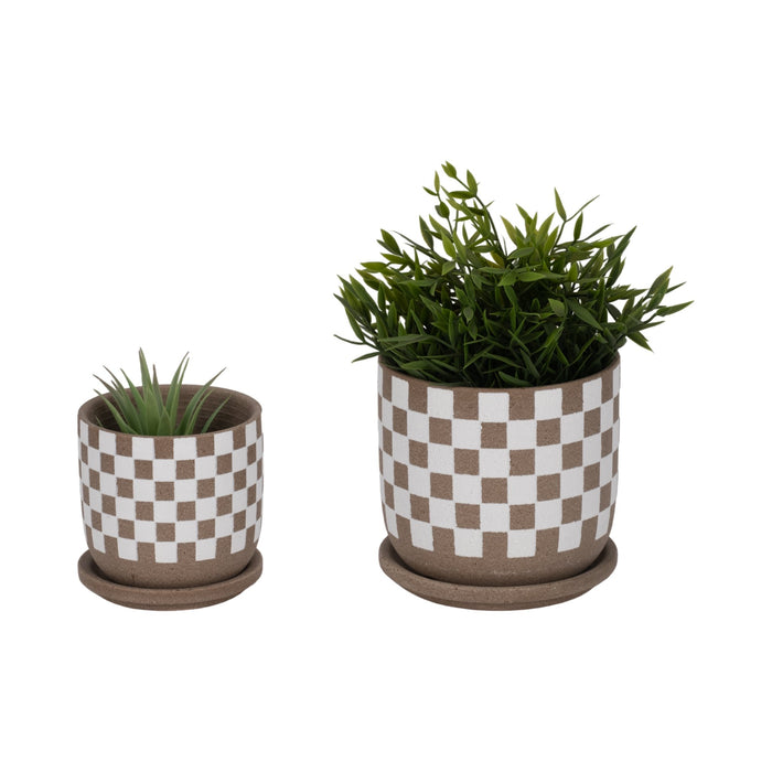 s-2-5-6-checkerboard-saucer-planters-white-tan-2