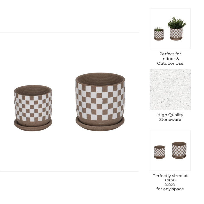 s-2-5-6-checkerboard-saucer-planters-white-tan-8