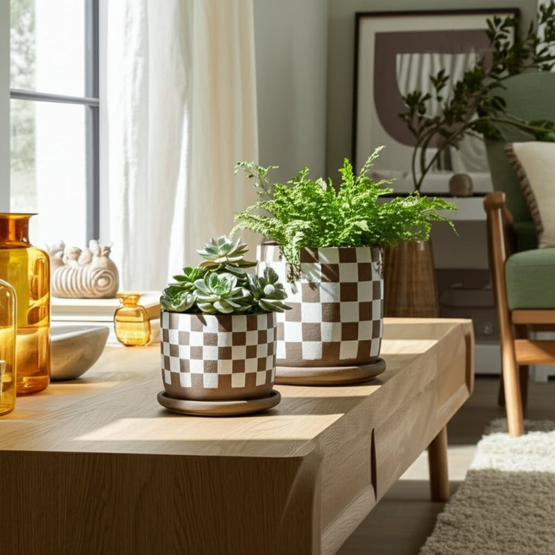 s-2-5-6-checkerboard-saucer-planters-white-tan-9