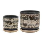 s-2-5-6-glazed-planter-w-saucer-black-1