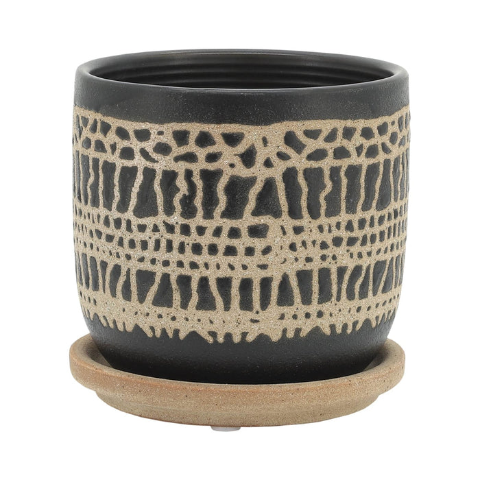 s-2-5-6-glazed-planter-w-saucer-black-2