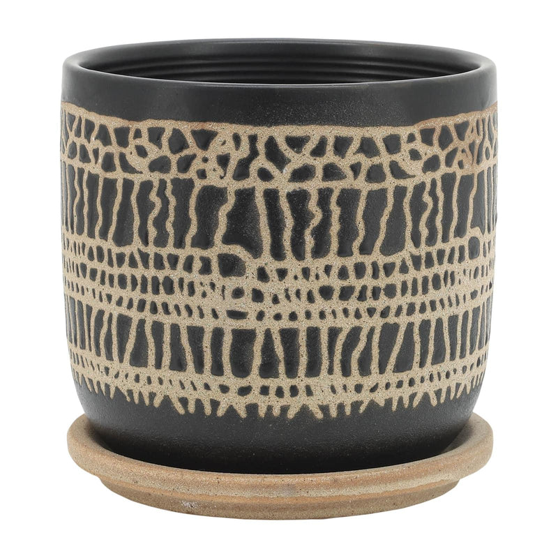 s-2-5-6-glazed-planter-w-saucer-black-5