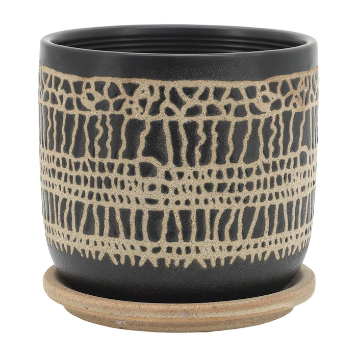 s-2-5-6-glazed-planter-w-saucer-black-5