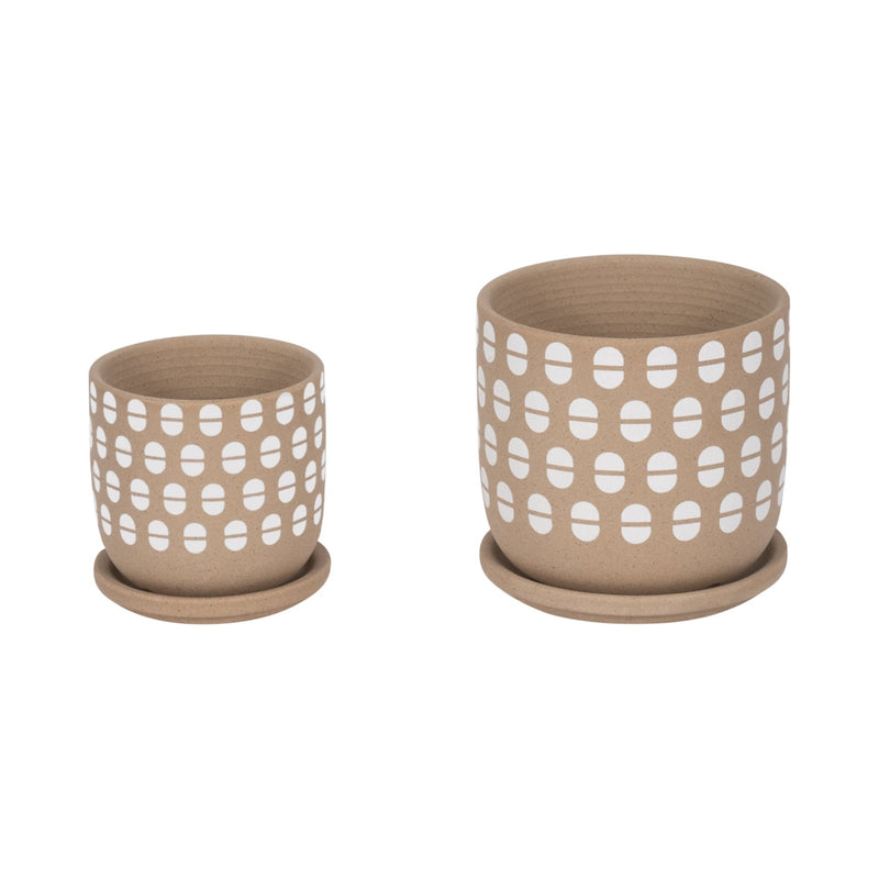 s-2-5-6-hand-stamped-saucer-planters-tan-white-1