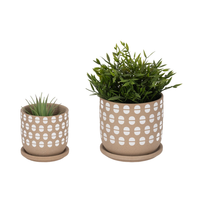 s-2-5-6-hand-stamped-saucer-planters-tan-white-2