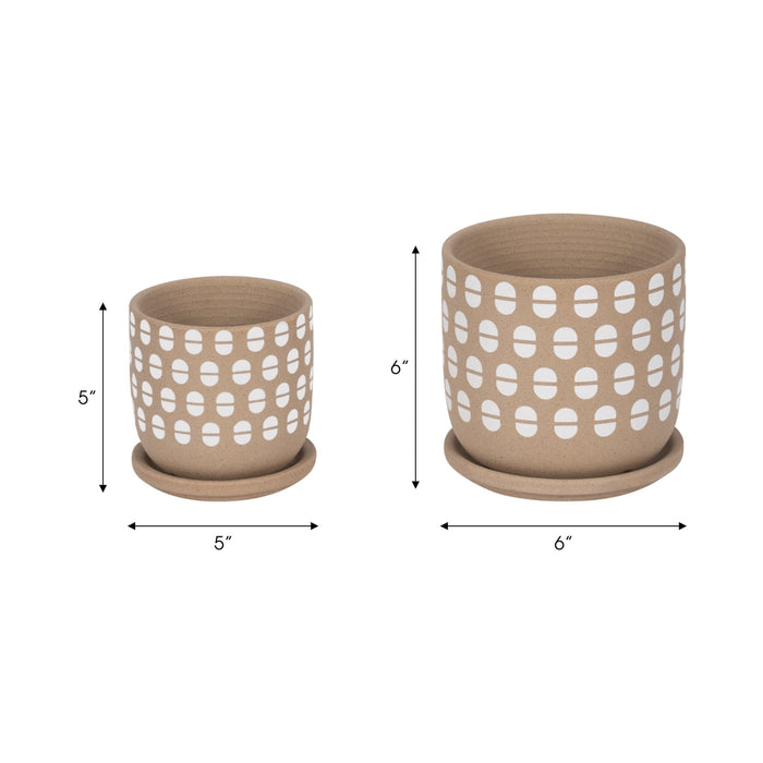 s-2-5-6-hand-stamped-saucer-planters-tan-white-7