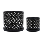 s-2-6-8-dots-planter-w-saucer-black-1