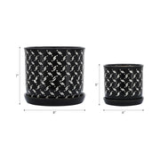 s-2-6-8-dots-planter-w-saucer-black-2