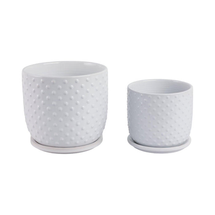 s-2-6-8-dotted-planter-w-saucer-white-4