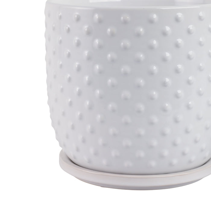 s-2-6-8-dotted-planter-w-saucer-white-5