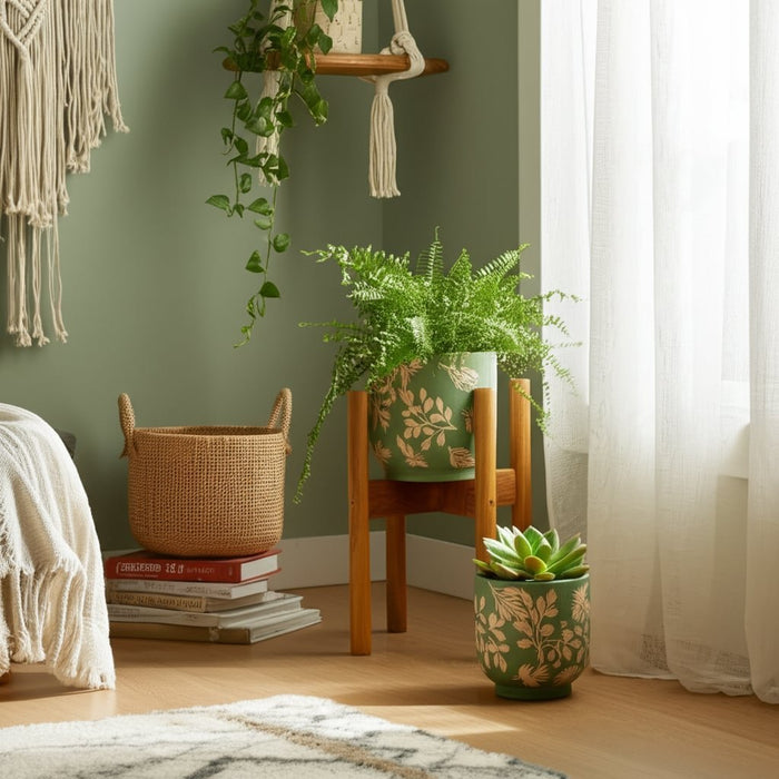 s-2-6-8-hand-painted-leaves-planters-green-tan-10