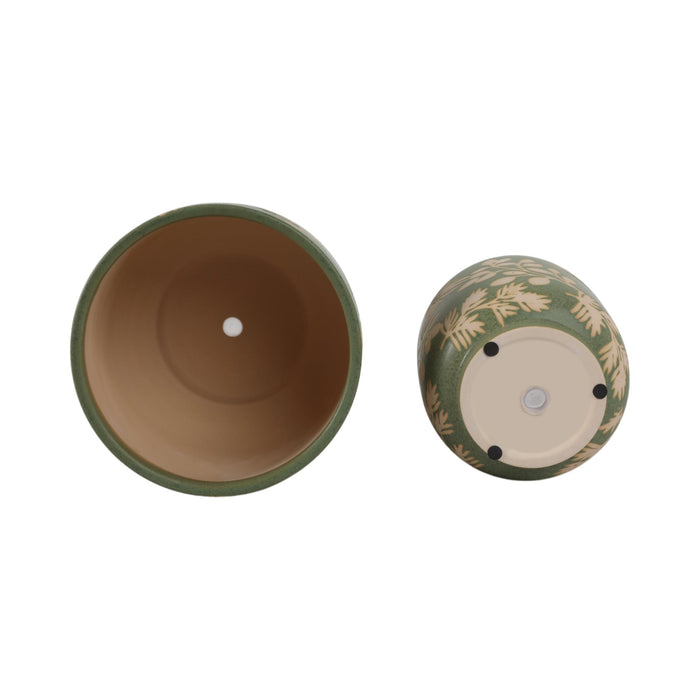 s-2-6-8-hand-painted-leaves-planters-green-tan-7