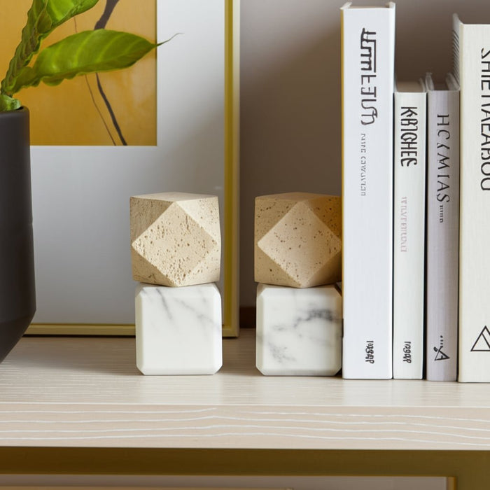 s-2-6-marble-bookends-w-travertine-hex-orb-tan-11