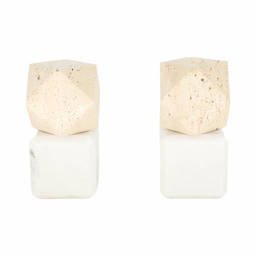 s-2-6-marble-bookends-w-travertine-hex-orb-tan-1