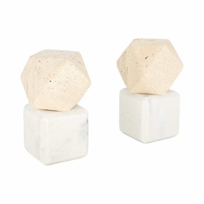 s-2-6-marble-bookends-w-travertine-hex-orb-tan-3