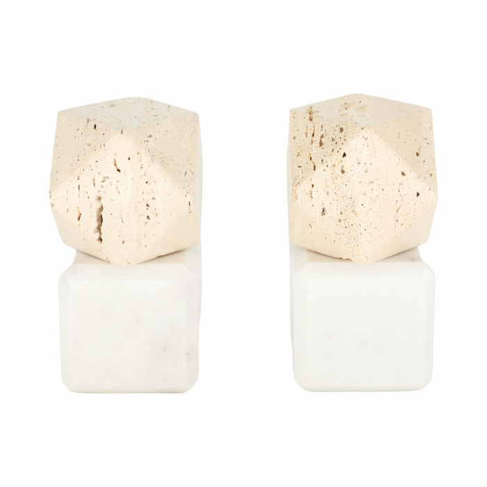 s-2-6-marble-bookends-w-travertine-hex-orb-tan-6