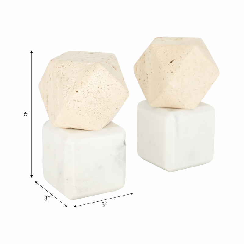 s-2-6-marble-bookends-w-travertine-hex-orb-tan-7