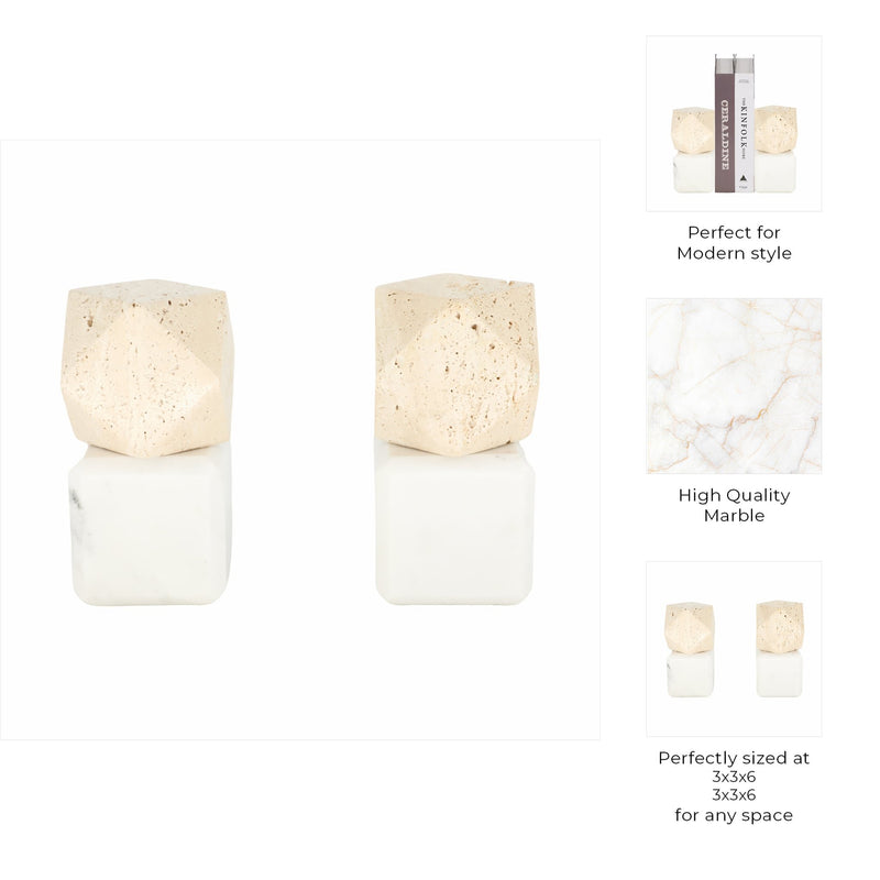 s-2-6-marble-bookends-w-travertine-hex-orb-tan-8