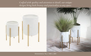 s-2-aztec-planter-on-metal-stand-white-gold-12