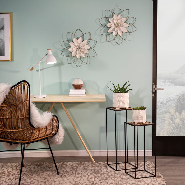 s-2-ceramic-6-8-footed-planters-w-dots-white-5