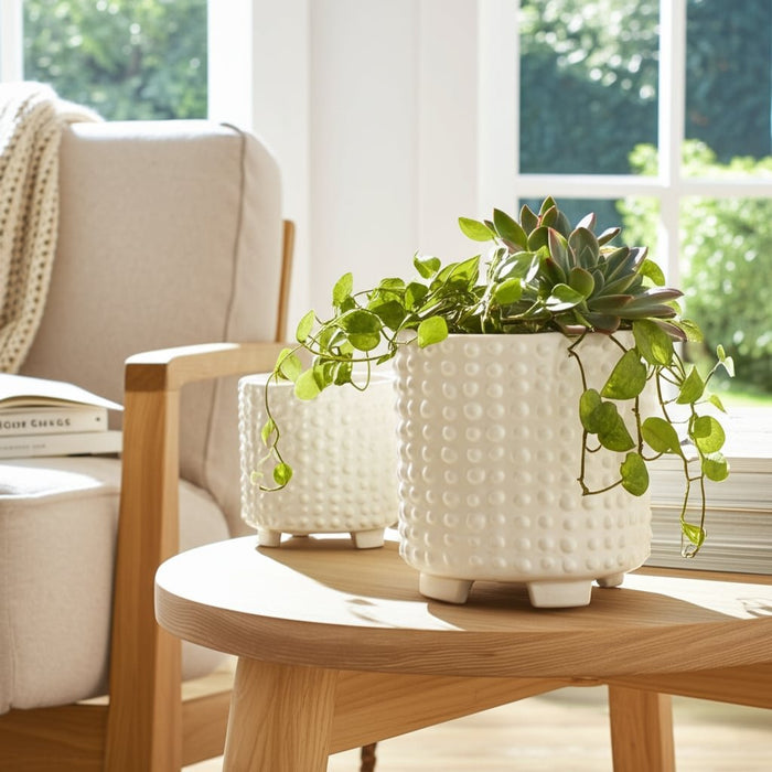 s-2-ceramic-6-8-footed-planters-w-dots-white-6