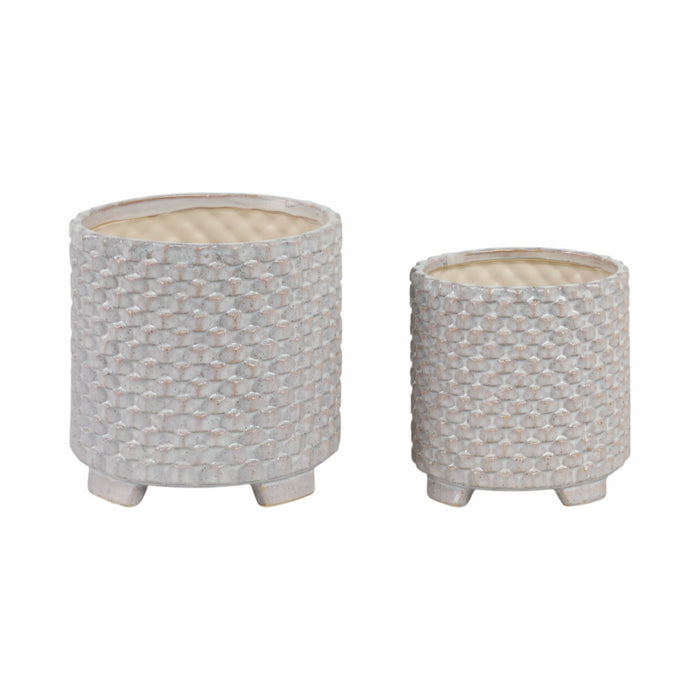 s-2-ceramic-6-8-textured-footed-planter-white-1