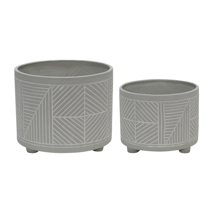 s-2-ceramic-diamond-footed-planter-10-12-gray-1