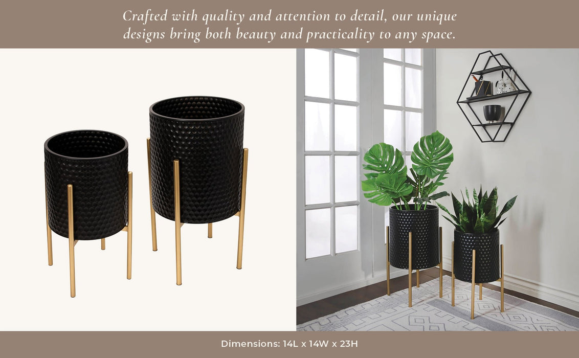 s-2-honeycomb-planter-on-metalstand-black-gld-10