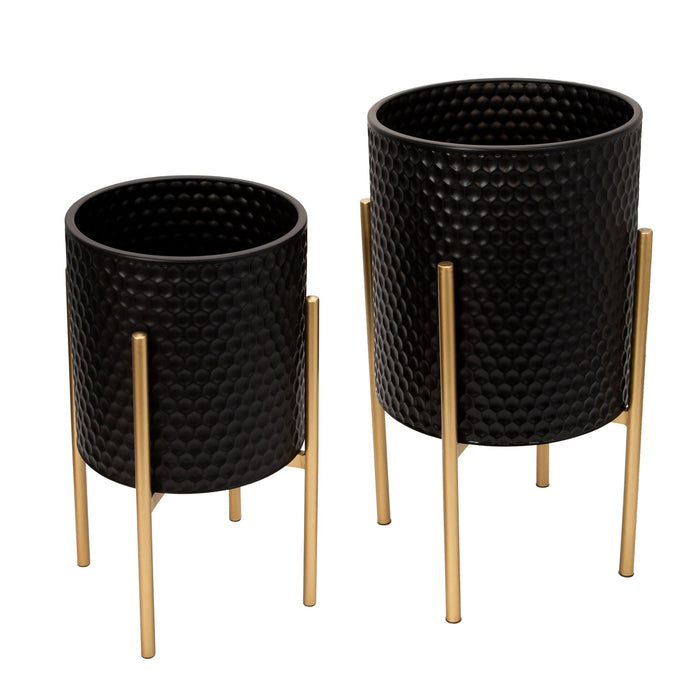s-2-honeycomb-planter-on-metalstand-black-gld-1