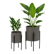 s-2-honeycomb-planter-on-metalstand-gray-blk-2
