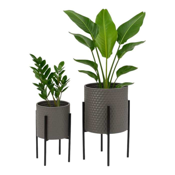 s-2-honeycomb-planter-on-metalstand-gray-blk-2