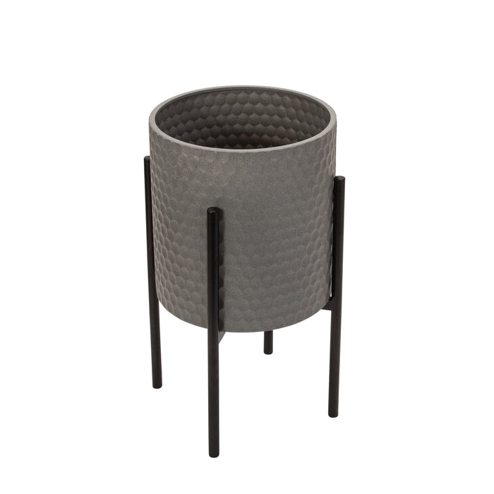 s-2-honeycomb-planter-on-metalstand-gray-blk-3